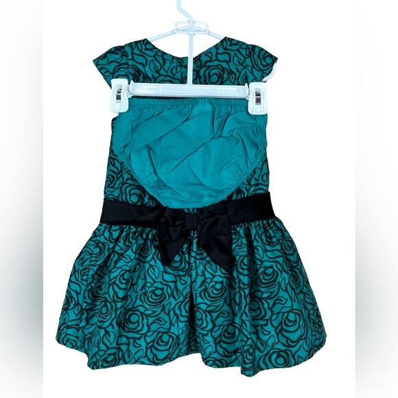 Gymboree green floral taffeta dress TODDLER SIZE 3T fancy formal holiday - Picture 3 of 5